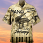 Piano Music Therapy Hawaiian Shirt Pattern Detail For Vacation Travel And Daily Wear