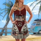 Artistic Hippie Van Retro V-Neck Sleeveless Cami Dress For Boho Festivals And Relaxed Summer Style