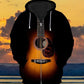Black Guitar Hoodie For Musicians Outdoor Activities And Creative Gift Ideas