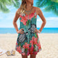 Turtle Is Beach Soul Love Tropical V-Neck Sleeveless Cami Dress For Tropical Parties And Casual Everyday Style
