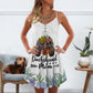 Dogs Dachshund Mom V-Neck Sleeveless Cami Dress For Weekend Travel And Expressive Casual Fashion
