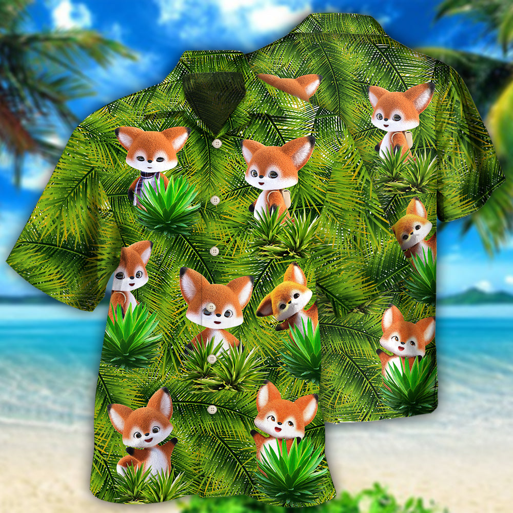 Fox 3D Animator Hawaiian Shirt Artwork Detail For Resort Trips And Outdoor Activities