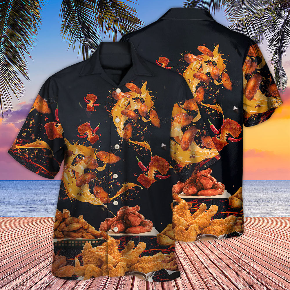 Chicken Food Wing Fast Delicious Hawaiian Shirt For Poolside Relaxation And Sunny Getaways