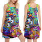 Hippie Mushroom Trippy Mushroom V-Neck Sleeveless Cami Dress For Outdoor Gatherings And Colorful Summer Style