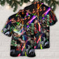 Neon Snowman Christmas Tree Hawaiian Shirt Artwork View For Coastal Escapes And Resort Style