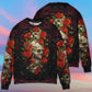 Skull And Roses Sweater For Fantasy Fans Casual Outings And Weekend Adventures