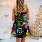 Christmas Party Neon Party V-Neck Sleeveless Cami Dress For Festivals Travel And Relaxed Casual Summer Wear
