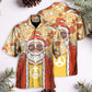 Cute Christmas Santa Hippie Hawaiian Shirt Summer Design Detail For Beach Days