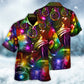 Neon Snowman Christmas Dance Tree Light Hawaiian Shirt For Poolside Relaxation And Sunny Getaways
