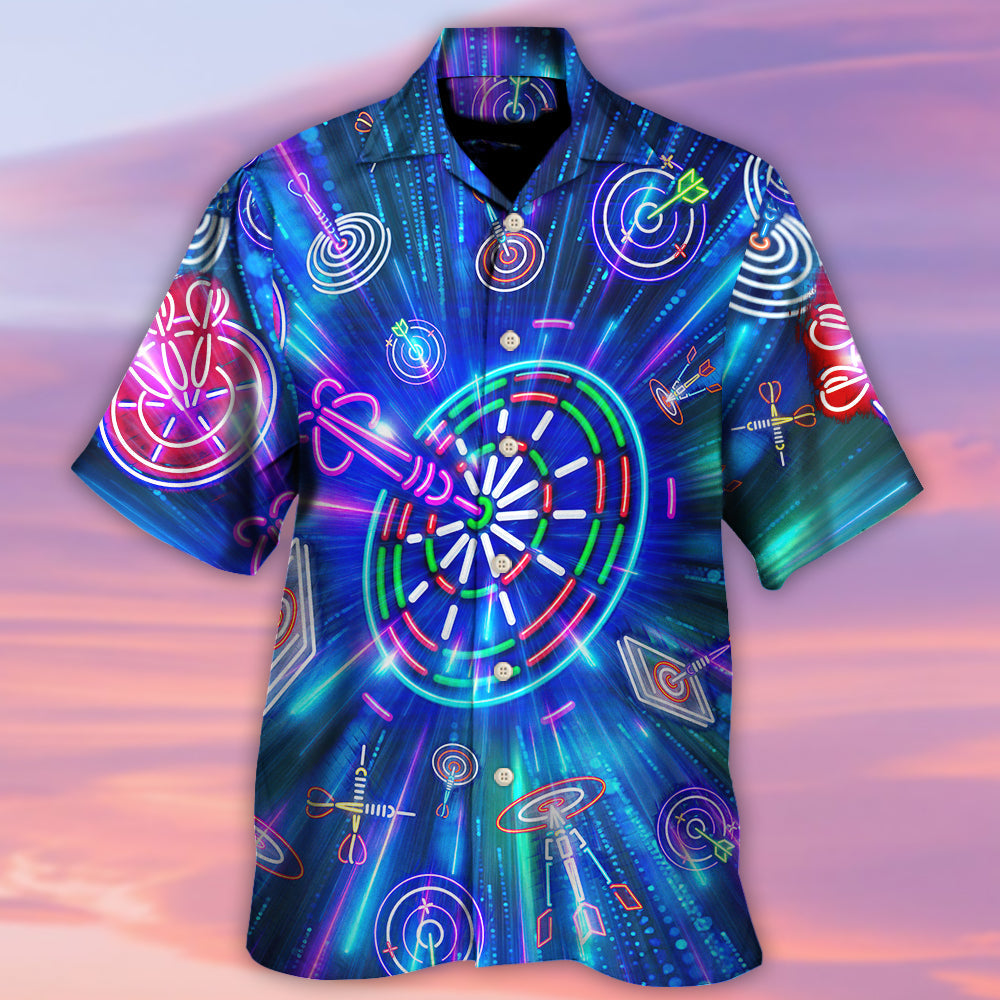 Neon Dart Sign Bright Royal Hawaiian Shirt Design View For Resort Travel And Thoughtful Gifting