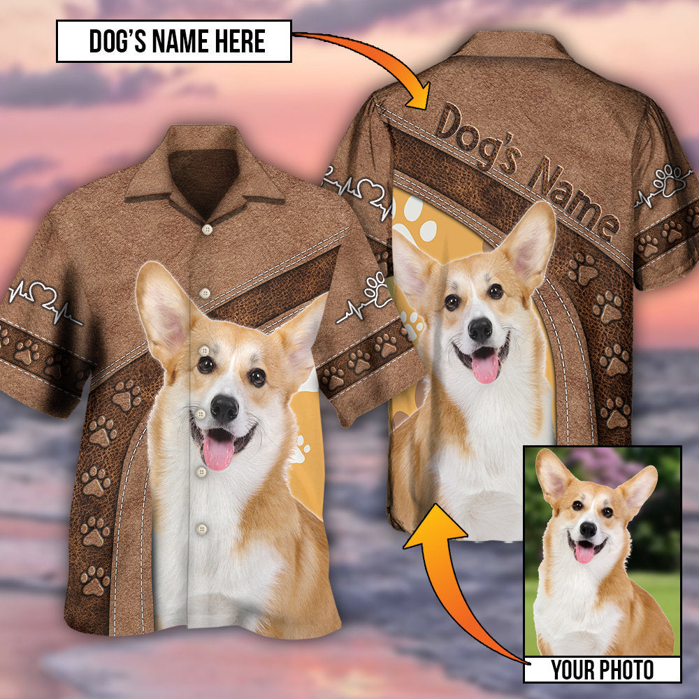 Classic Dog Paw Custom Photo Personalized Hawaiian Shirt For Beach Parties And Weekend Getaways