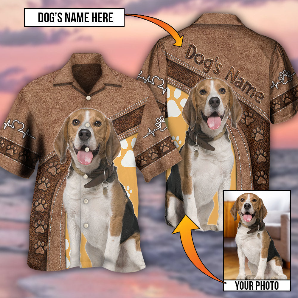 Classic Dog Paw Custom Photo Personalized Hawaiian Shirt Artwork View For Coastal Escapes And Resort Style