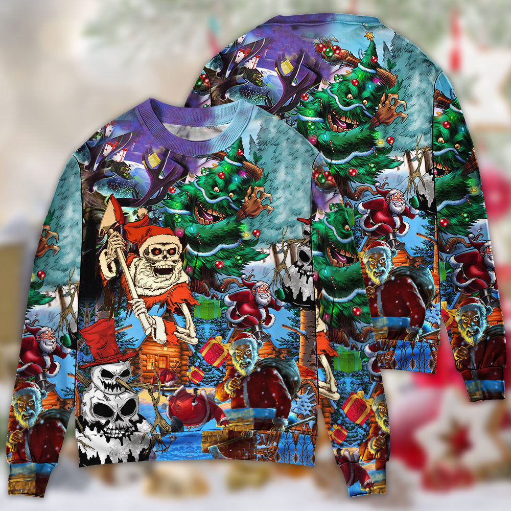 Christmas Skull Holiday Dark Sweater For Winter Parties Seasonal Adventures And Relaxed Everyday Styling