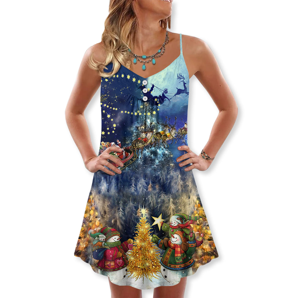 Christmas Family In Love V-Neck Sleeveless Cami Dress For Sunny Getaways And Thoughtful Gifting