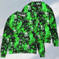 Green Flame Skull Burning Sweater For Alternative Outfits Seasonal Events And Everyday Comfort