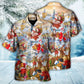 Festive Christmas Holly Jolly Hawaiian Shirt For Vacation Days And Relaxed Coastal Outings