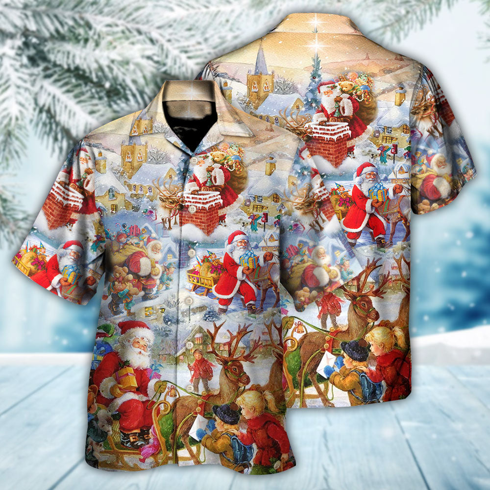 Festive Christmas Holly Jolly Hawaiian Shirt For Vacation Days And Relaxed Coastal Outings