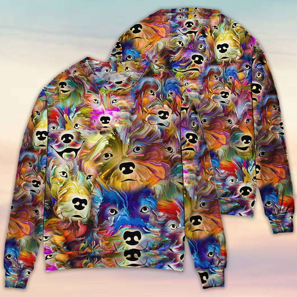 Dog Memory Painting Sweater For Outdoor Activities Weekend Trips And Relaxed Everyday Outfits