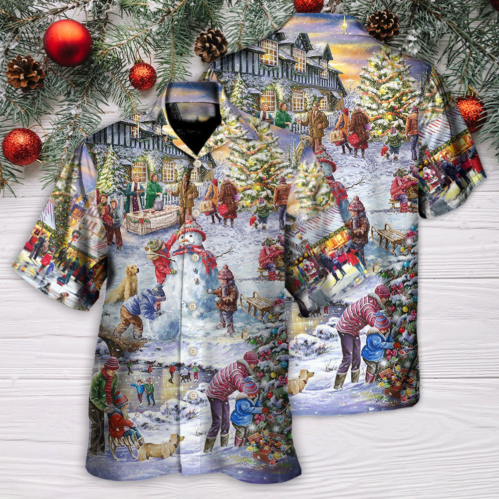 Christmas Holiday Santa Hawaiian Shirt All Over Print Detail For Summer Travel