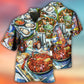 Seafood Drinks Artistic Hawaiian Shirt Pattern Detail For Vacation Travel And Daily Wear
