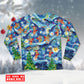 Happy Dancing Reindeer Christmas Long Sleeve Pajamas Set For Winter Nights And Thoughtful Gifting