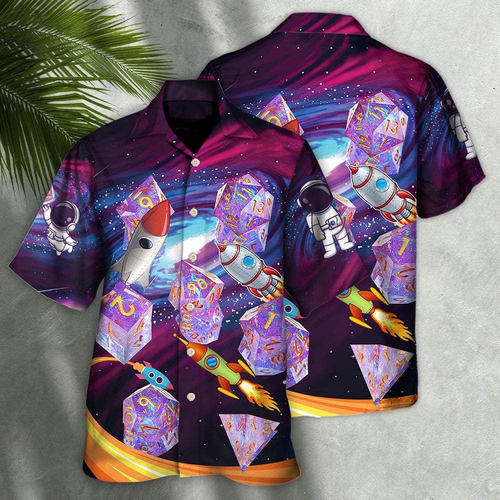Fantasy Galaxy Dice Hawaiian Shirt Summer Design Detail For Casual Outings