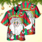 Fantasy Christmas Hippie Santa Hawaiian Shirt Print Closeup For Coastal Travel