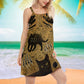 Cat Playful Paws V-Neck Sleeveless Cami Dress For Beach Trips And Charming Warm Weather Outfits