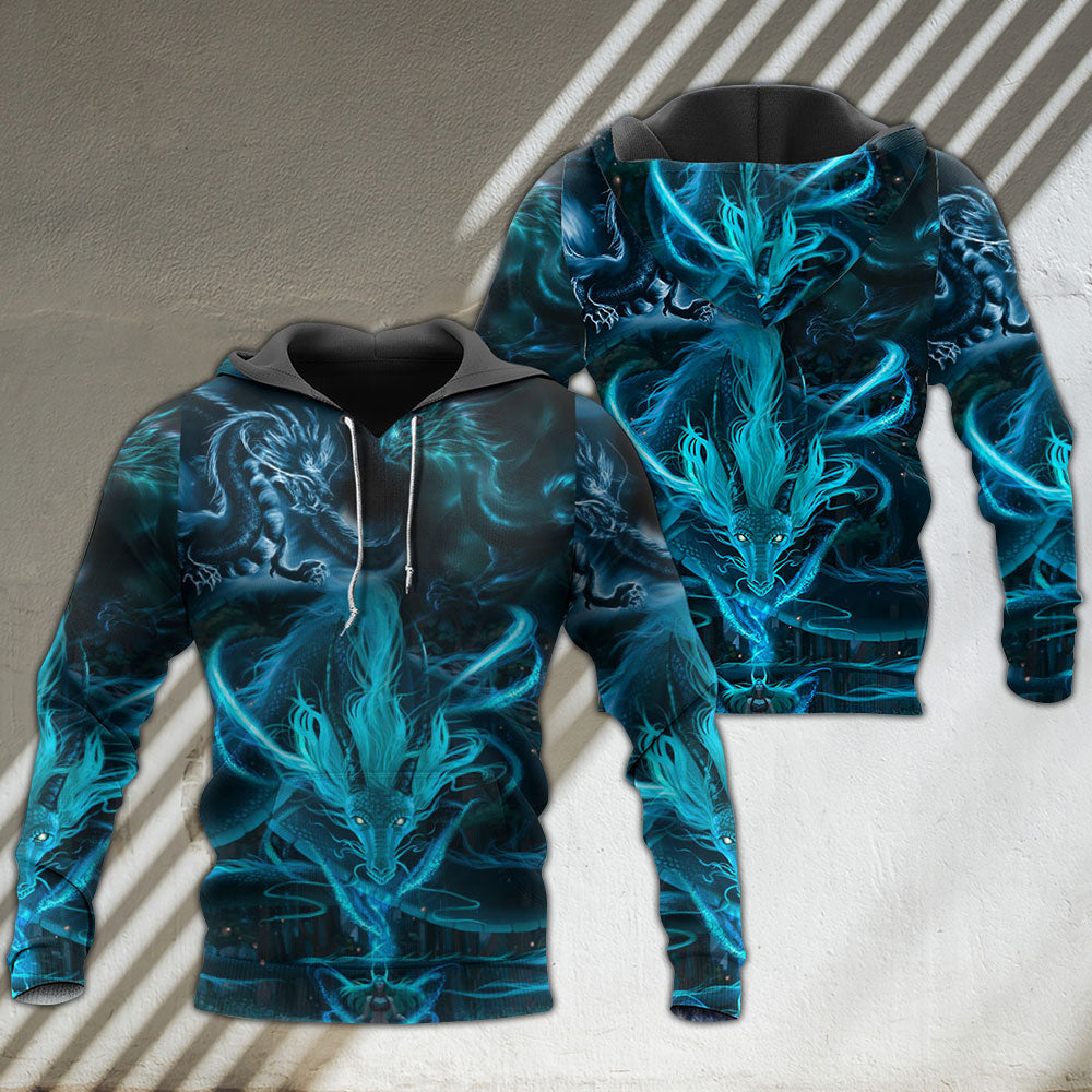 Blue Fantasy Lightning Dragon Hoodie For Mythical Adventures Weekend Outings And Thoughtful Gifting