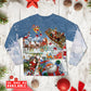 Santa Sleigh Holiday Greeting Long Sleeve Pajamas Set For Holiday Bedtime And Cozy Home Wear