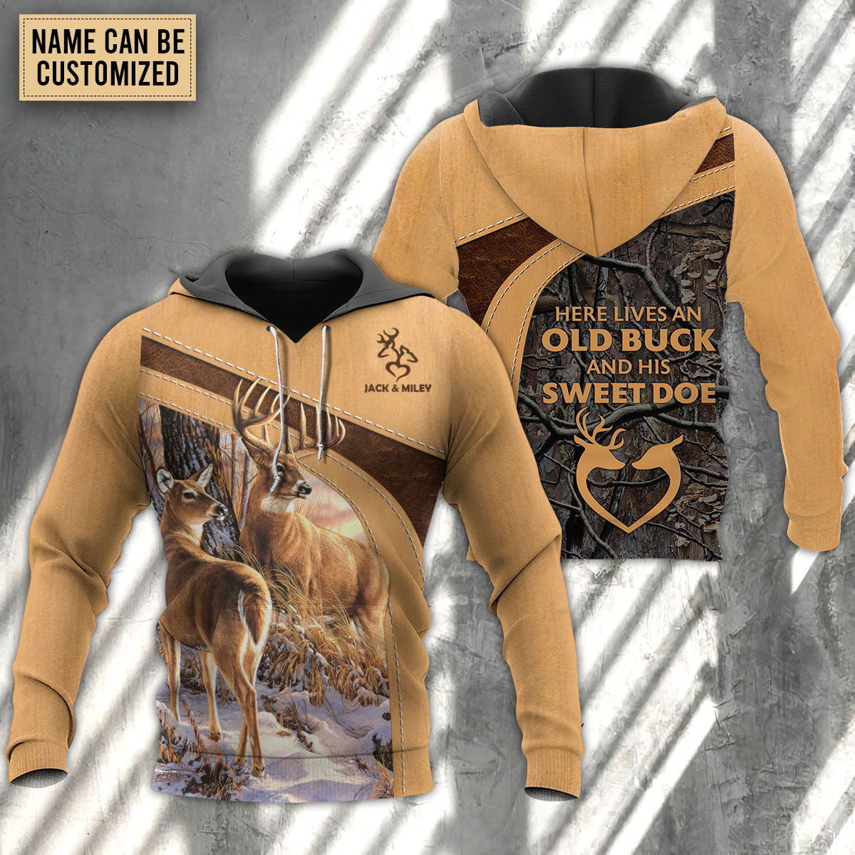 Old Buck Sweet Doe Personalized Hoodie For Travel Days Outdoor Events And Thoughtful Gifts