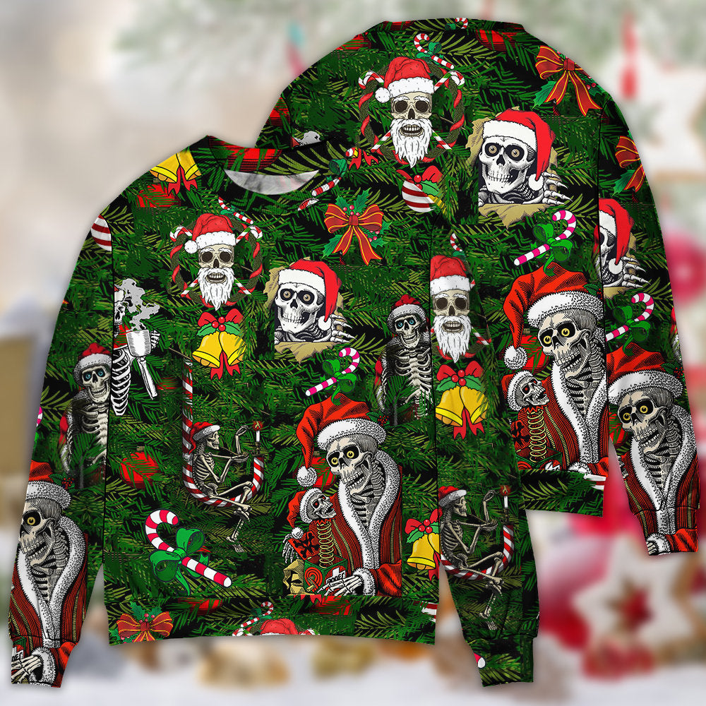 Skull Merry Xmas Happy Christmas Sweater For Festive Events Weekend Outings And Comfortable Winter Style
