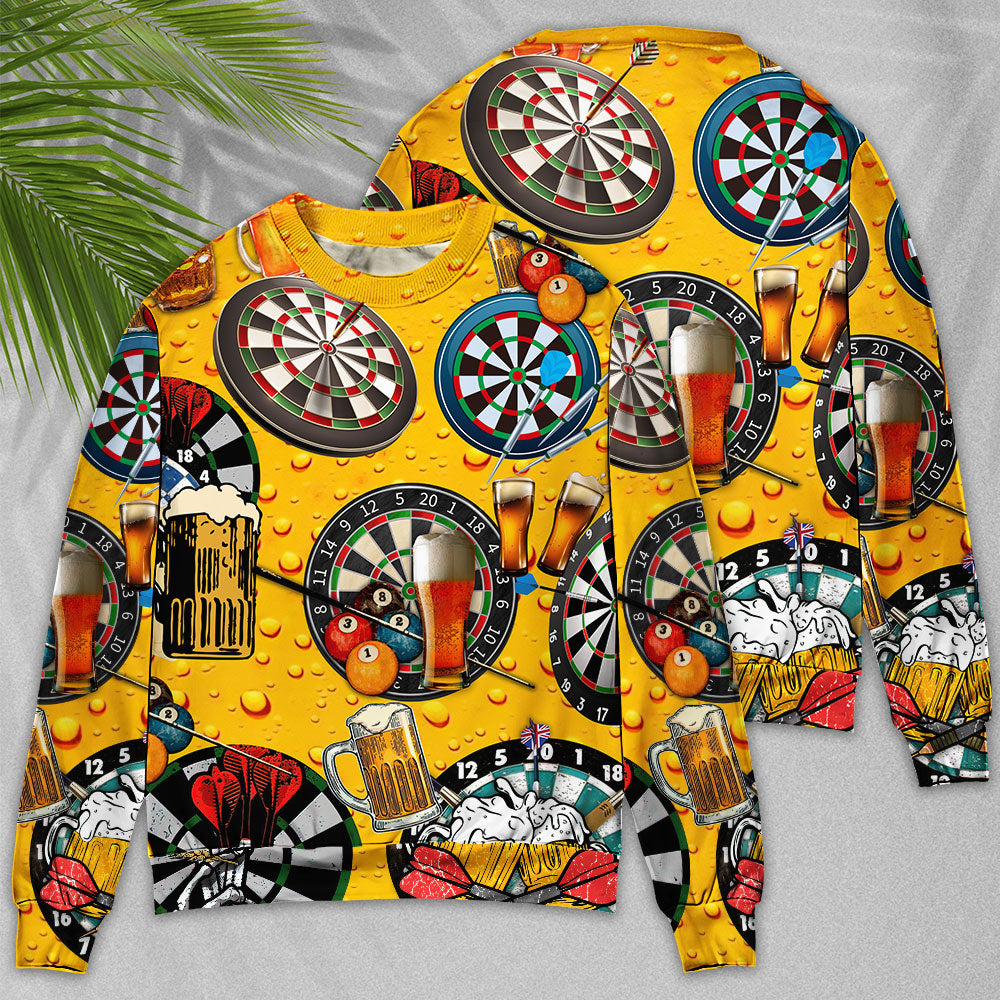 Dart And Beer Theme Sweater For Distinctive Style Travel Adventures And Creative Gifts