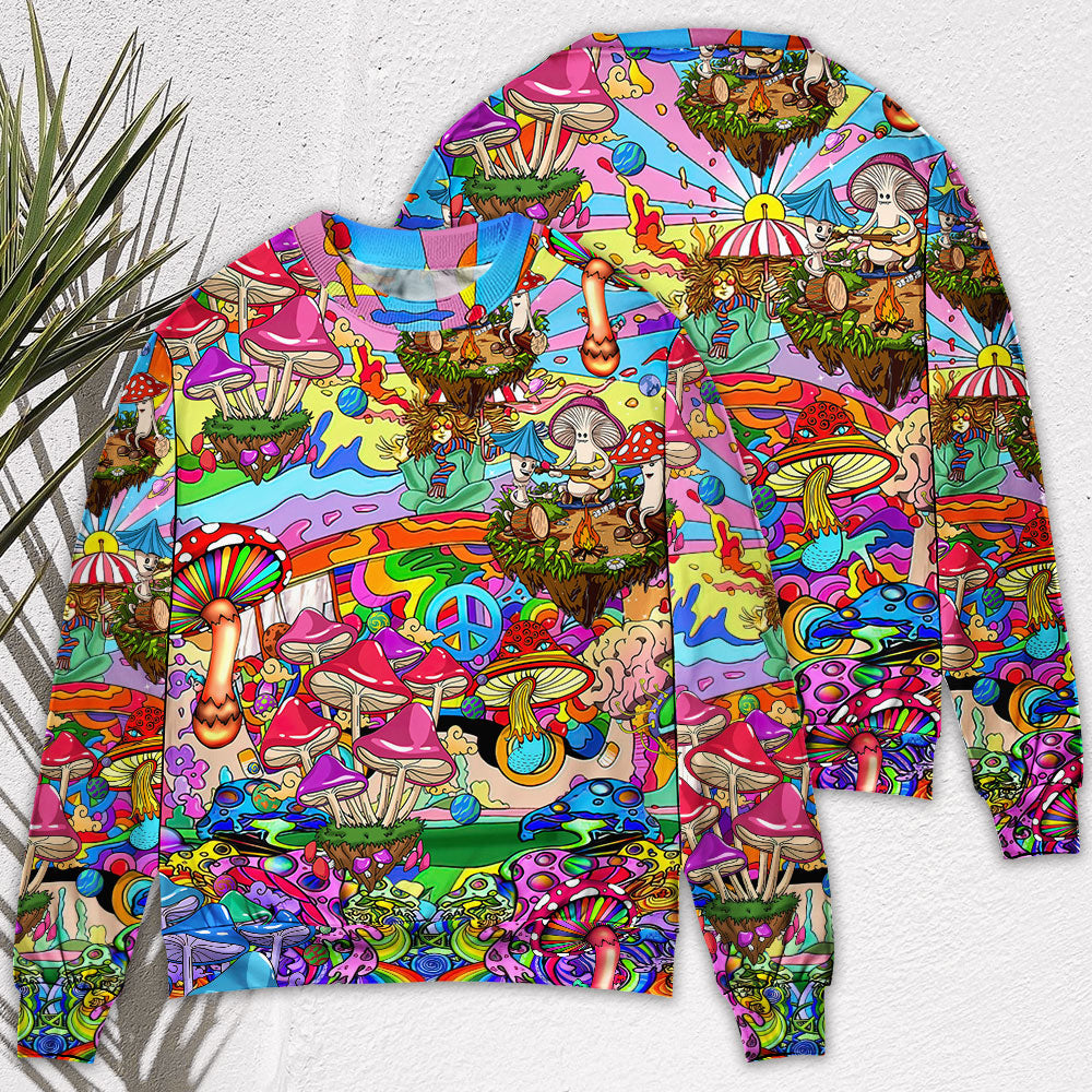 Hippie Mushroom Psychedelic Sweater For Colorful Outfits Weekend Events And Thoughtful Gift Giving