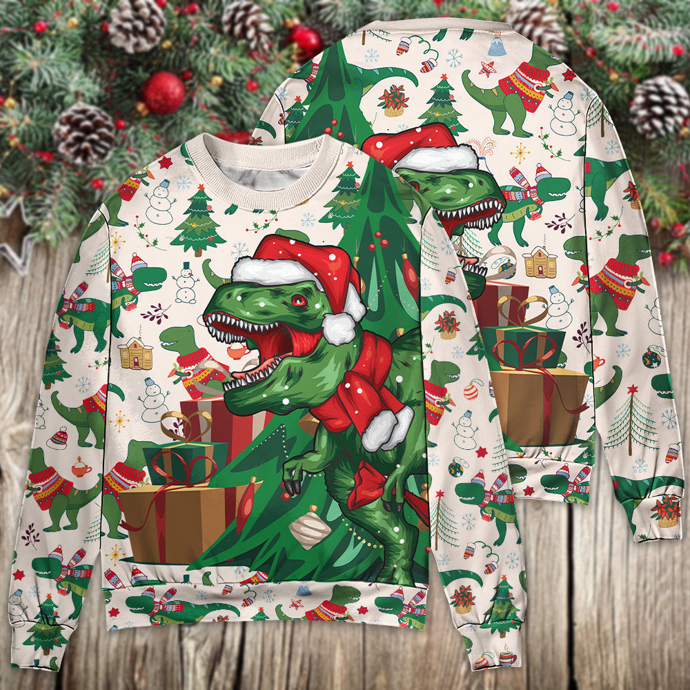 Christmas Dinosaurs Xmas Tree Merry Rexmas Sweater For Winter Celebrations Family Events And Thoughtful Gifting