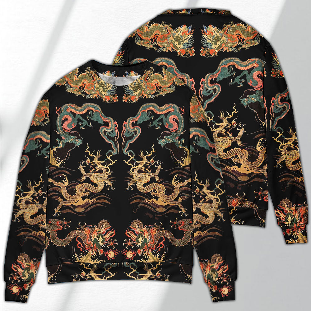 Royal Chinese Dragon Sweater For Casual Wear Travel Parties And Comfortable Seasonal Style