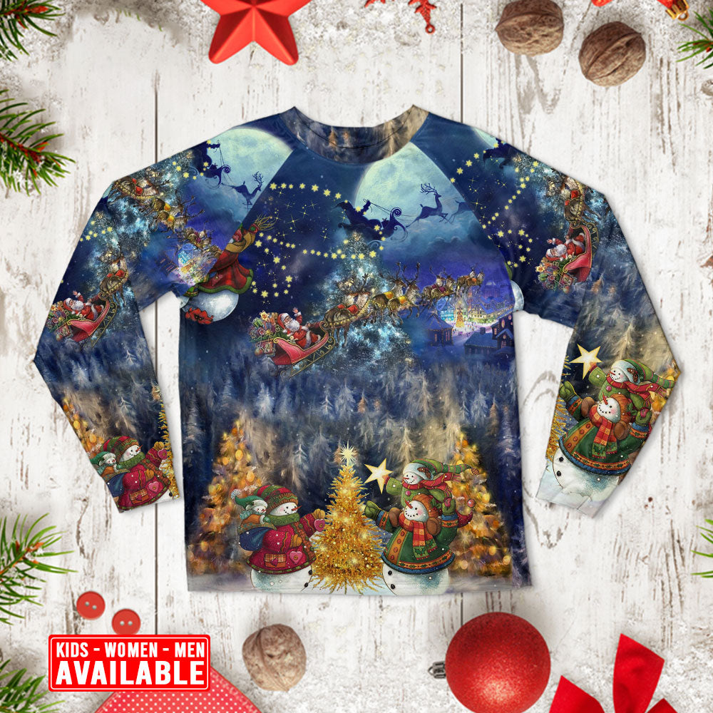 Santa Loving Family Christmas Long Sleeve Pajamas Set For Festive Sleepovers And Family Photos