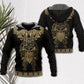 Yellow Viking Warrior Raven Symbol Hoodie For Norse Themed Outfits Weekend Travel And Relaxed Comfort