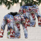 Happy Santa Snowman Holidays Hoodie For Christmas Gatherings Outdoor Trips And Relaxed Seasonal Style
