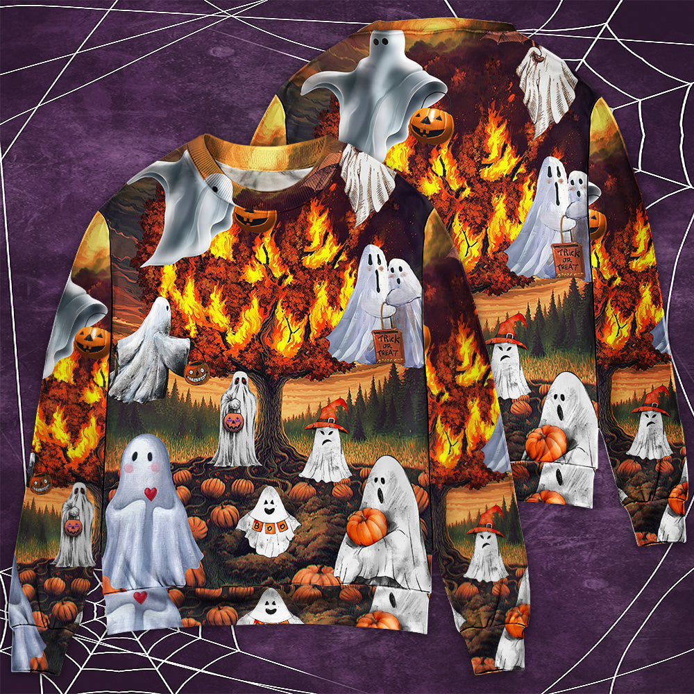 Halloween Boo Pumpkin Fantasy Sweater For Fantasy Fans Casual Outings And Weekend Adventures