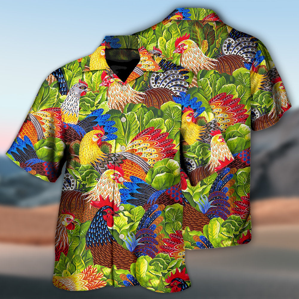 Colorful Chicken Family Hawaiian Shirt For Resort Getaways And Comfortable Summer Activities