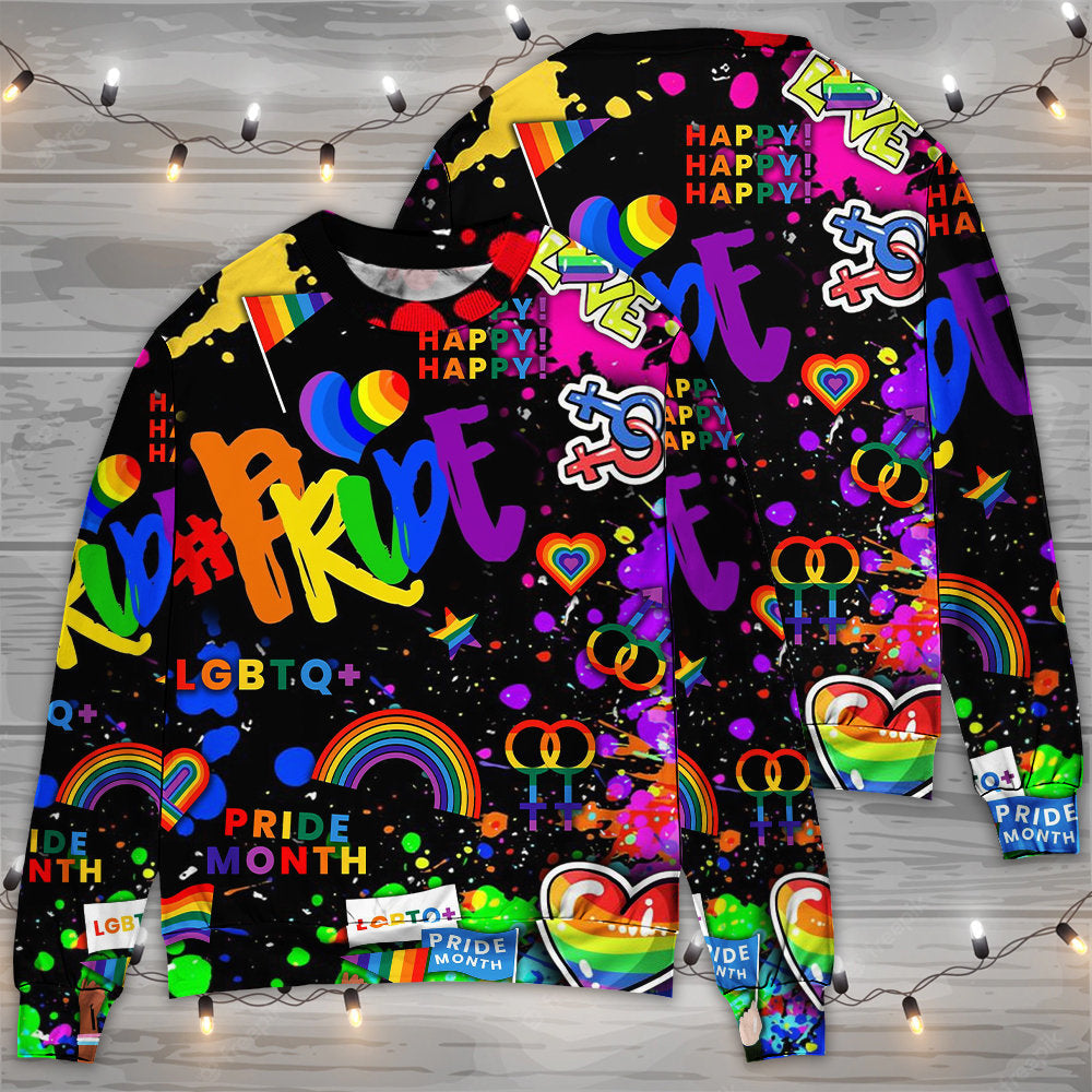 Rainbow Pride Celebration Sweater For Festivals Holidays And Expressive Everyday Comfort