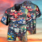 Car Racing Speed Hawaiian Shirt Detailed Pattern View For Casual Outings