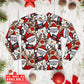 Cute Santa And Holiday Reindeer Long Sleeve Pajamas Set For Festive Sleepovers And Family Photos