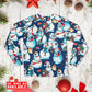Happy Snowman Christmas Long Sleeve Pajamas Set For Christmas Sleepwear And Family Lounging
