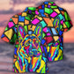 Creative German Shepherd Dog Hawaiian Shirt Button Front Artwork For Warm Weather Events