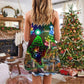 Lighthouse Merry Christmas Happy V-Neck Sleeveless Cami Dress For Festive Events And Casual Summer Styling