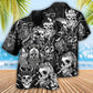 Skull Norse Warrior Crossed Axes Hawaiian Shirt For Summer Events And Casual Outdoor Wear