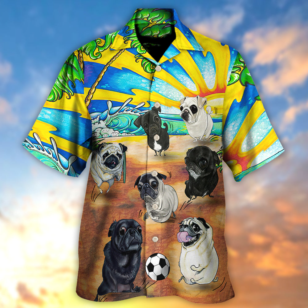 Soccer Beach Dog Hawaiian Shirt Creative Print View For Tropical Vacations