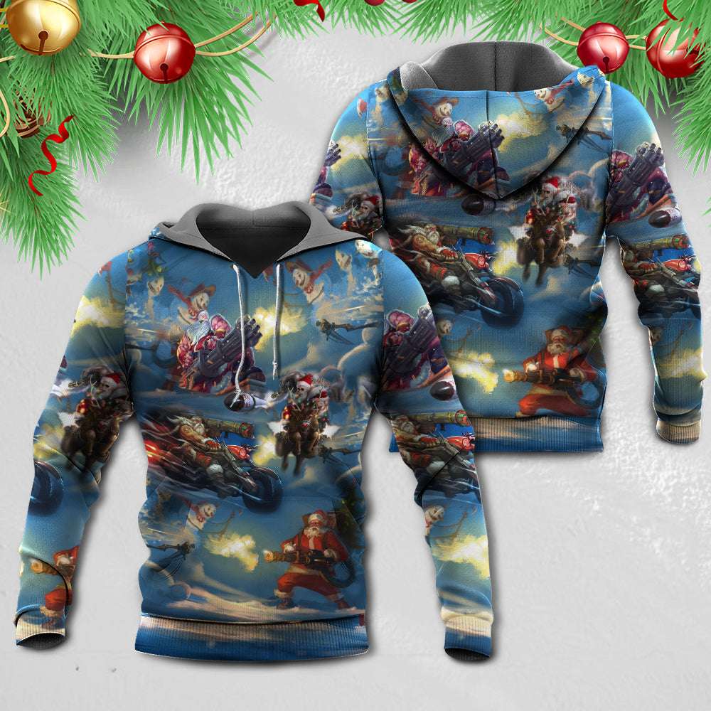 Santa Holiday Action Hoodie For Christmas Events Holiday Travel And Comfortable Casual Outfits